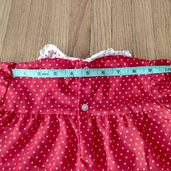 Vintage Baby Dress Red White Hearts Size 24 Months - Picture 10 of 12